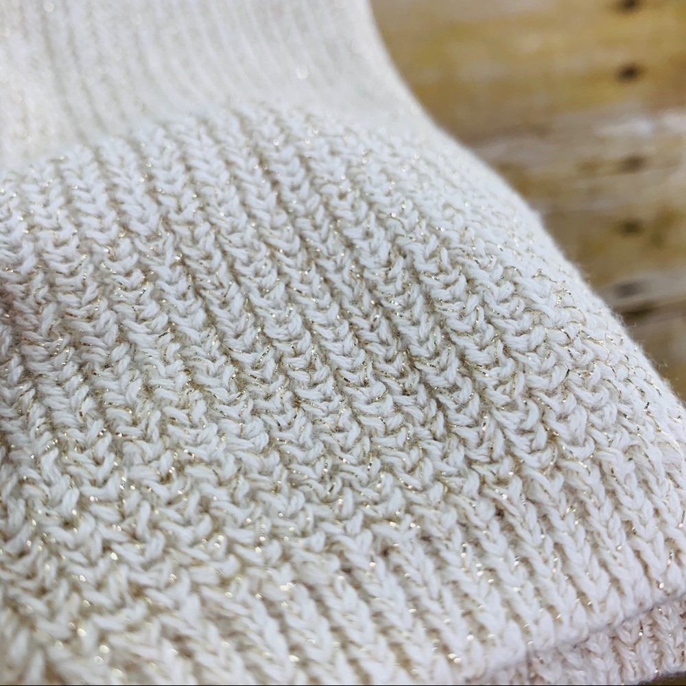 A.n.a Sweater V Neck Off White Gold Shimmer Medium - Picture 5 of 7